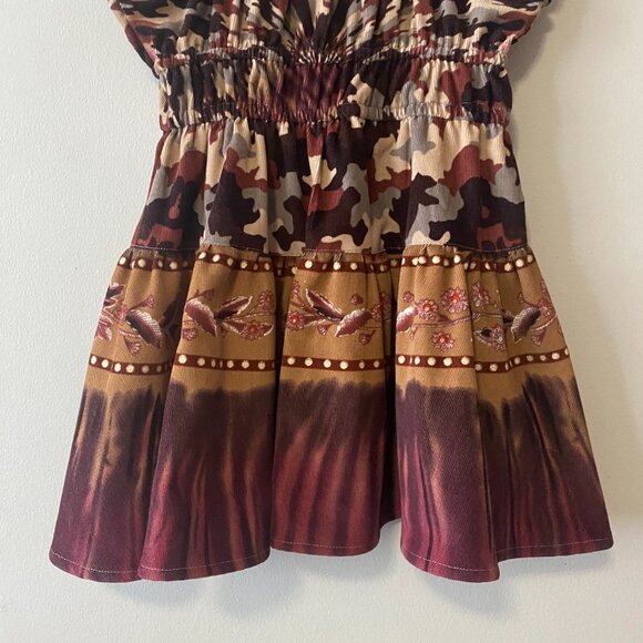 Handmade Children's 100% Cotton Corduroy Brown Tan Multicolour Dress - Picture 6 of 15